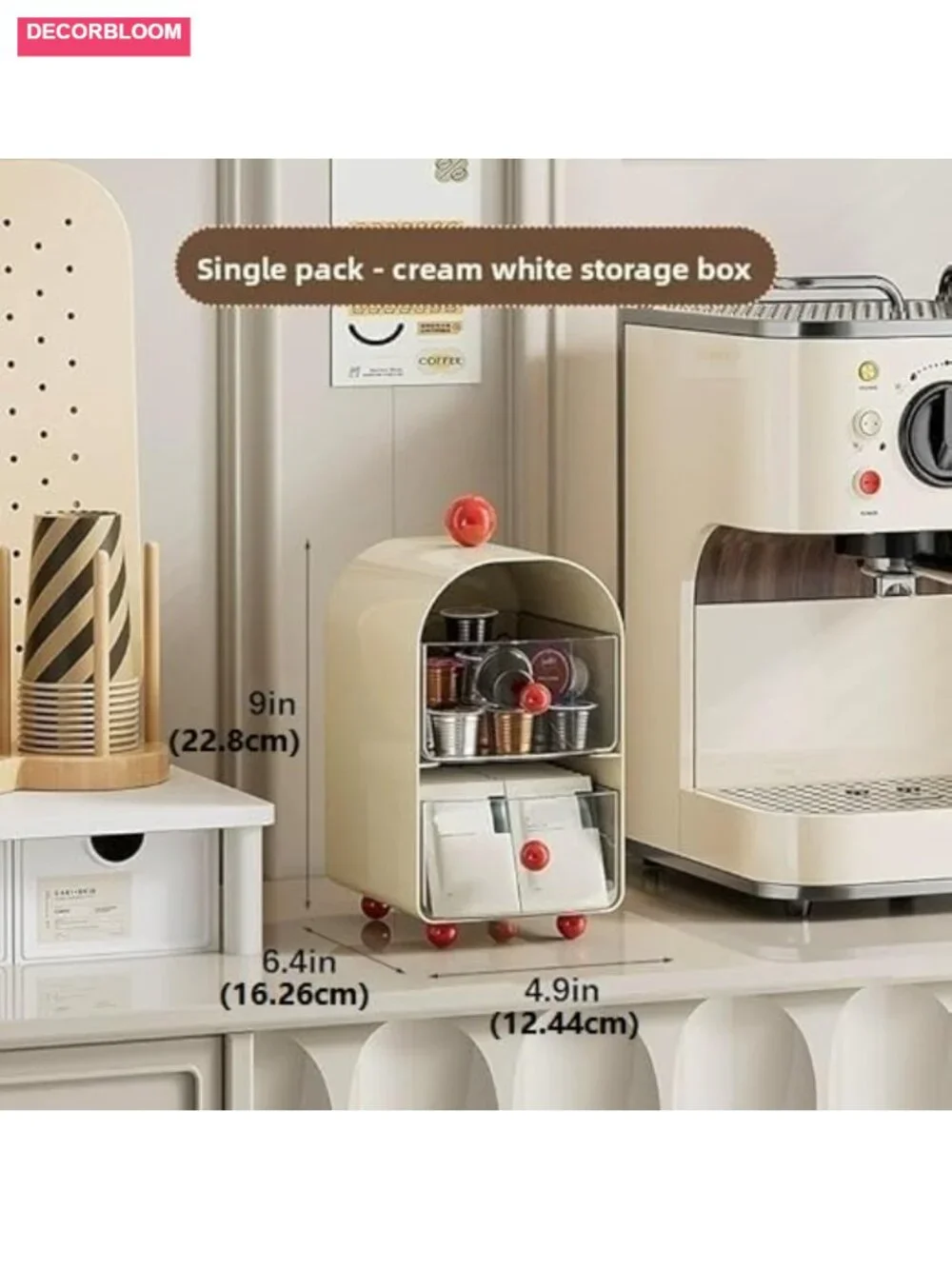 Acrylic Double-Layer Tea Bag Storage Box with Drawers, Kitchen Pantry Organizer